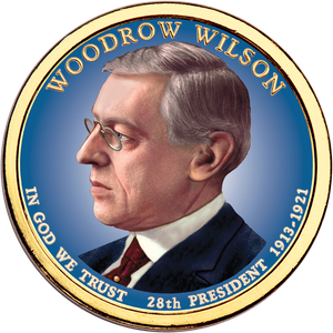 2013 Colorized Woodrow Wilson Presidential Dollar Main Image