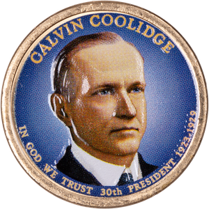 2014 Colorized Calvin Coolidge Presidential Dollar Main Image