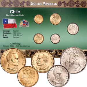 Chile Coin Set in Custom Holder (6 coins) Main Image