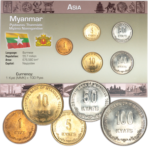 Myanmar Coin Set in Custom Holder Main Image
