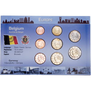 Belgium Coin Set in Custom Holder Main Image