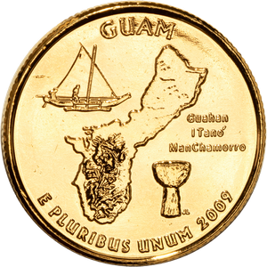 2009 Gold-Plated Guam Territories Quarter Main Image