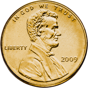 2009 Gold-Plated Lincoln Formative Years Cent Main Image