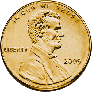 2009 Gold-Plated Lincoln Professional Life Cent Main Image