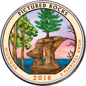 2018 Colorized Pictured Rocks National Lakeshore Quarter Main Image
