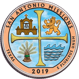 2019 Colorized San Antonio Missions National Historical Park Quarter Main Image