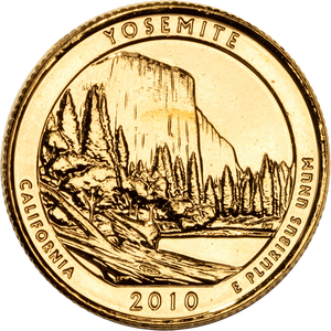 2010 Gold-Plated Yosemite National Park Quarter Main Image
