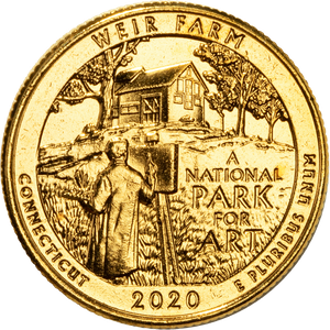 2020 Gold-Plated Weir Farm National Historic Site Quarter Main Image
