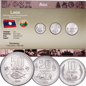 Laos Coin Set in Custom Holder Main Image