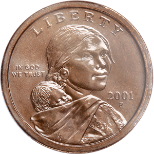 2001-P Sacagawea Dollar U.S. Mint Improper Annealed Sintered Planchet Main Image