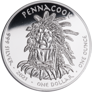 2021 Jamul Nation Pennacook & Leopard Frog Silver Dollar Main Image