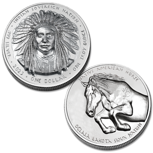 2023 Oglala Lakota Sioux Silver Dollar - Chief Crazy Horse Main Image