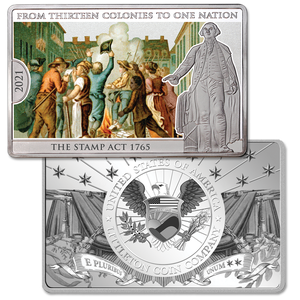 2021 Stamp Act 13 Colonies to One Nation Silver-Plated 100 gram Copper Bar Main Image