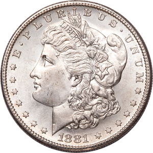 1881-S Morgan Silver Dollar in Holder Main Image
