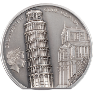 2022 Cook Islands 2 oz. Silver $10 Leaning Tower of Pisa Main Image