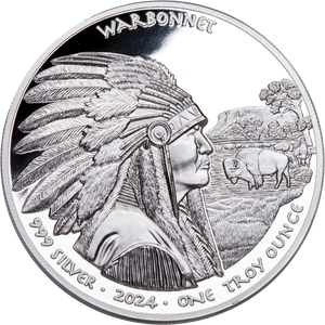 2024 Oglala Lakota Sioux 1 oz. Silver $1 Warbonnet Main Image