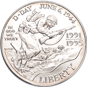 1993 WWII Anniversary Commemorative Silver Dollar Main Image