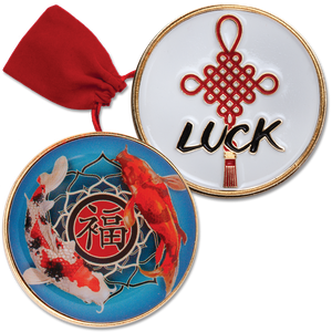 Good Luck Koi Pocket Challenge Coin with Red Pouch Main Image