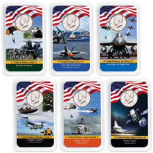 All Six 2024 Kennedy Half Dollars in Armed Forces Showpaks Main Image