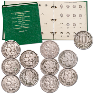 1865-1874 Nickel 3 Cent Piece Sets with Album Main Image