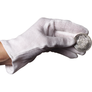 White Cotton-Knit Gloves, 12 Pairs Main Image