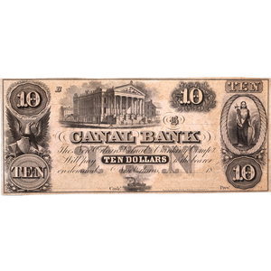 1850s $10 Canal Bank, New Orleans Obsolete Note Main Image