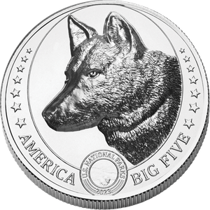 2023 Fiji 1 oz. Silver $2 America Big Five - Grey Wolf Main Image