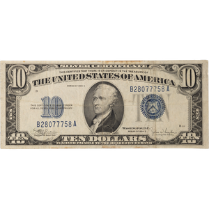 1934C $10 Silver Certificate Main Image
