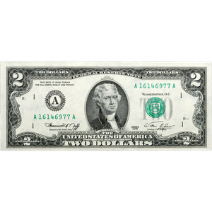 Series 1976 $2 Federal Reserve Note CCU Main Image