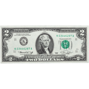Series 1976 $2 Federal Reserve Note Main Image