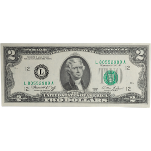 Series 1976 $2 Federal Reserve Note - San Francisco Main Image