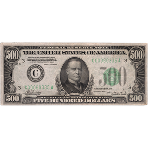Series 1934A $500 Federal Reserve Note - Philadelphia Main Image