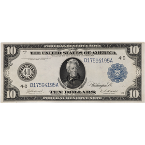 Large Size US Paper Money - $5 Federal Reserve Note PMG - 1914 Main Image