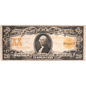 1906 $20 Gold Certificate Main Image