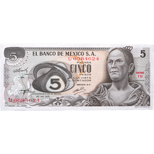 1969-72 Mexico 5 Pesos Main Image