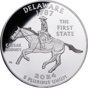 2024 4 oz. Silver Delaware Statehood Quarter Replica Main Image