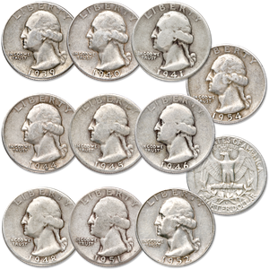 Pre-1955 Washington Silver Quarter Set Main Image