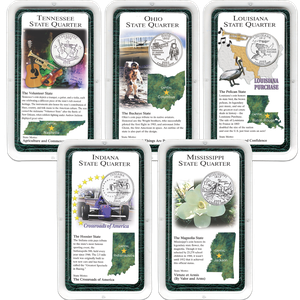 All Five 2002 Statehood Quarter Showpaks Main Image