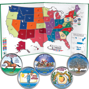 1999 Colorized Statehood Quarter Year Set with Folder Main Image