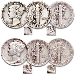 1945 Complete Mercury Dime All-Mint Set Main Image