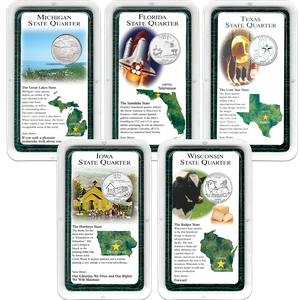 All Five 2004 Statehood Quarter Showpaks Set Main Image
