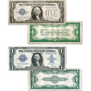 1923 Last Large-Size and 1928 First Small-Size $1 Silver Certificate Set Main Image