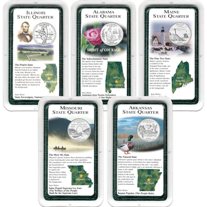 All Five 2003 Statehood Quarter Showpaks Main Image