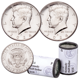 2024 P&D Kennedy Half Dollar Rolls Main Image