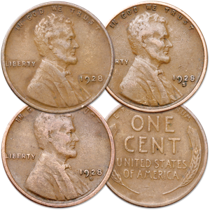 1928 PDS Lincoln Head Cent Set Main Image