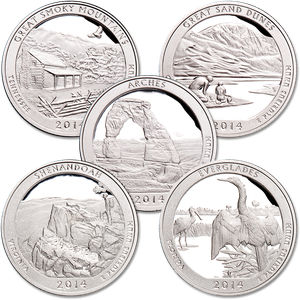 2014-S Clad America's National Park Quarter Proofs (5 coins) Main Image