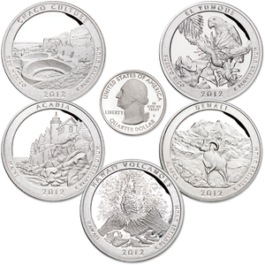2012-S 90% Silver America's National Park Quarter Proofs (5 coins) Main Image