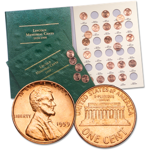 1959-2008 Lincoln Memorial Cent Set with 2 Folders Main Image