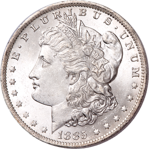 1885-O Morgan Silver Dollar in Case Main Image