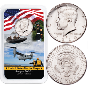 2024 Kennedy Half Dollar in U.S. Marines Showpak Main Image